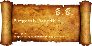 Burgreth Bernát névjegykártya